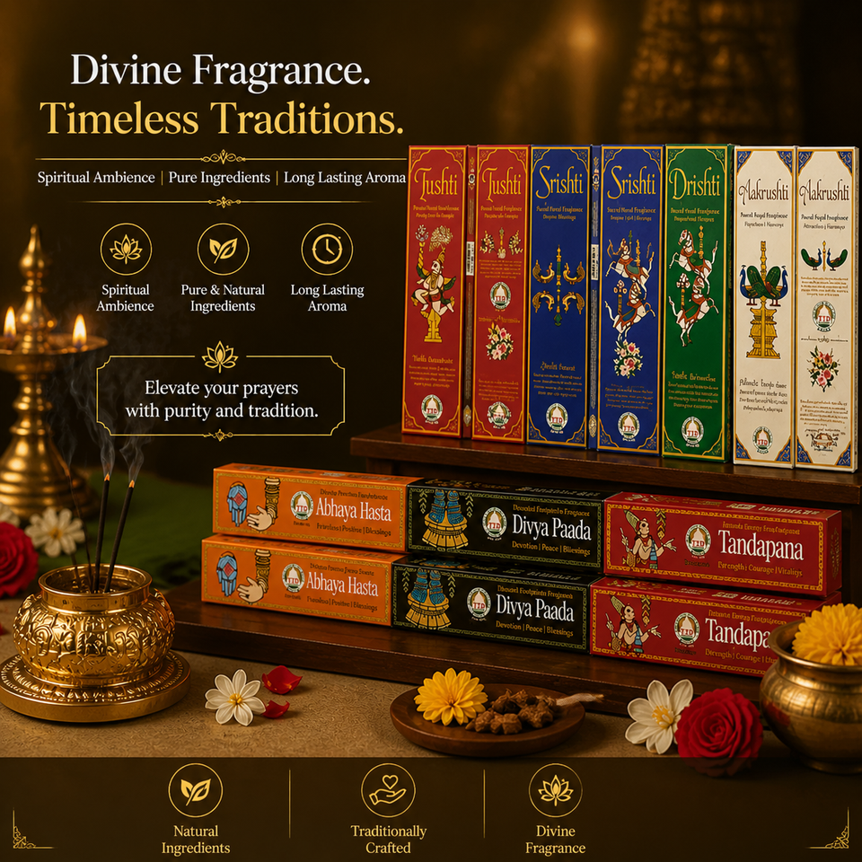 TTD Agarbatti/incense sticks Combo Box with all seven variety along with Srivari Charan Paduka
